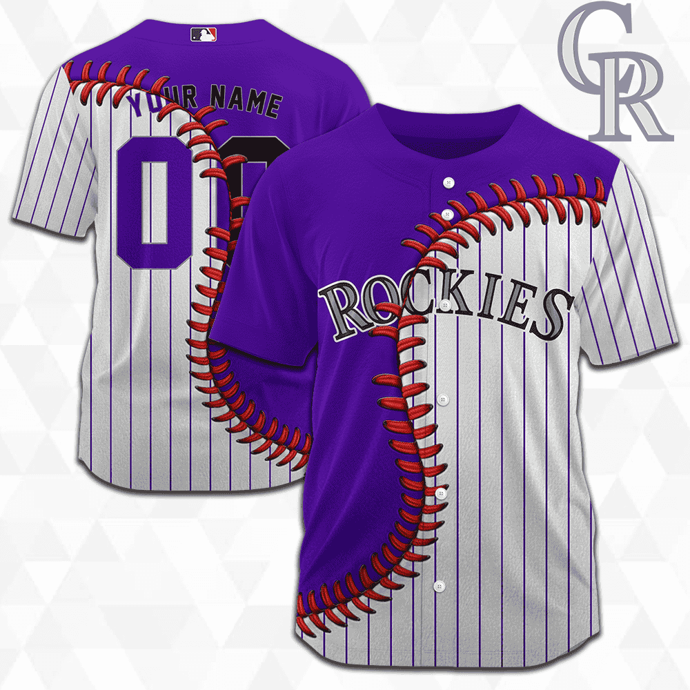 MLB Colorado Rockies Personalized Mix Baseball Jersey Gift for Men Women - Bafud baseball jersey product view 1