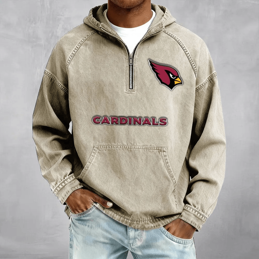 Arizonna Cardinals Men's Half-Zip Denim Hoodie Unisex T-shirt, Sweatshirt, Hoodie, Long Sleeve Tee - T-Shirt, Sweatshirt, Hoodie