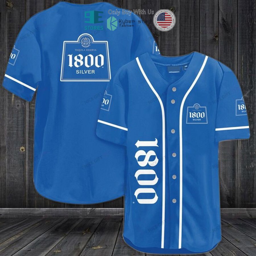 BEST 1800 Tequila logo blue Baseball Jersey baseball jersey product view 1