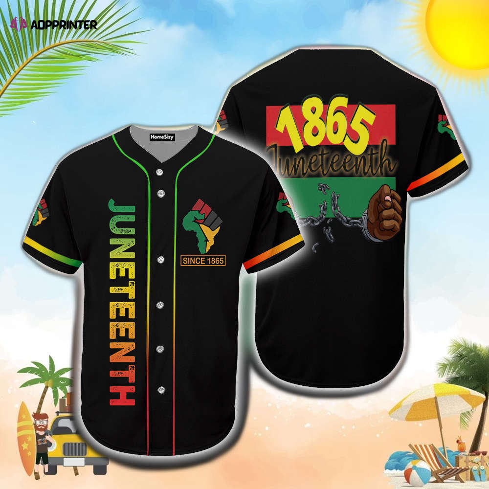1865 Juneteenth Black Pride Baseball Jersey: Celebrate Freedom with Style baseball jersey product view 1
