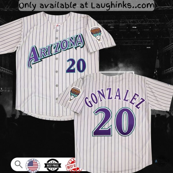 1999 2000 Luis Gonzalez Arizona Diamondbacks Baseball Jersey Shirt Full Printed baseball jersey product view 1