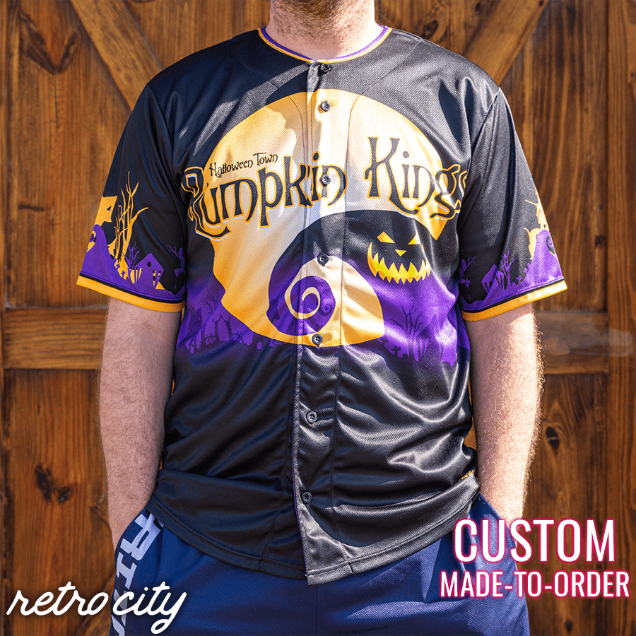 Halloween Town Pumpkin Kings Custom Baseball Jersey baseball jersey product view 1