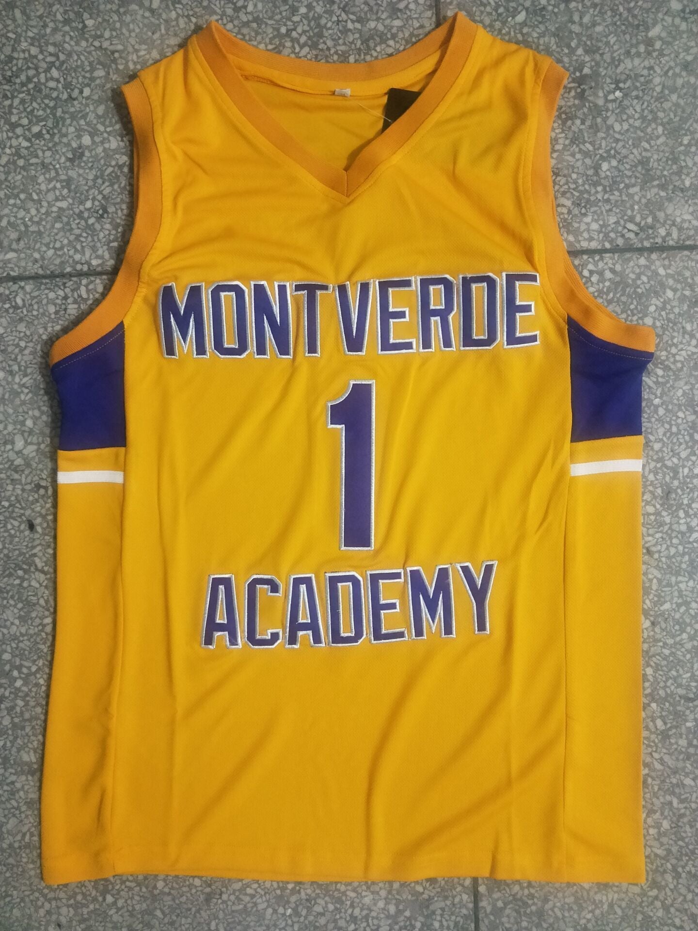 1 Cade Cunningham High School 1 # - Yellow Jersey Style 4 College Football Jersey football jersey product view 1