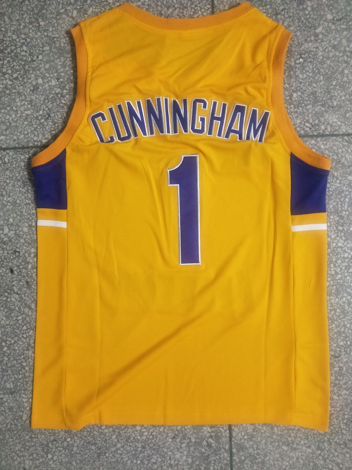 1 Cade Cunningham High School 1 # - Yellow Jersey Style 5 College Football Jersey football jersey product view 1