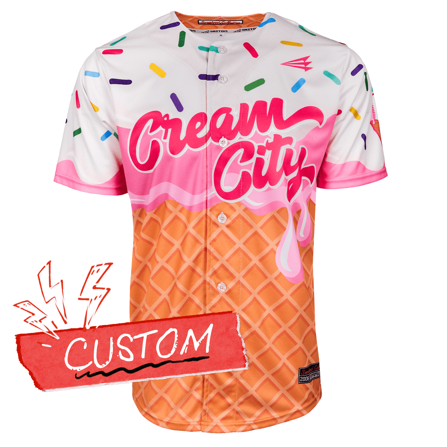 Cream City Ice Cream Lifestyle Baseball Jersey *CUSTOM* baseball jersey product view 1