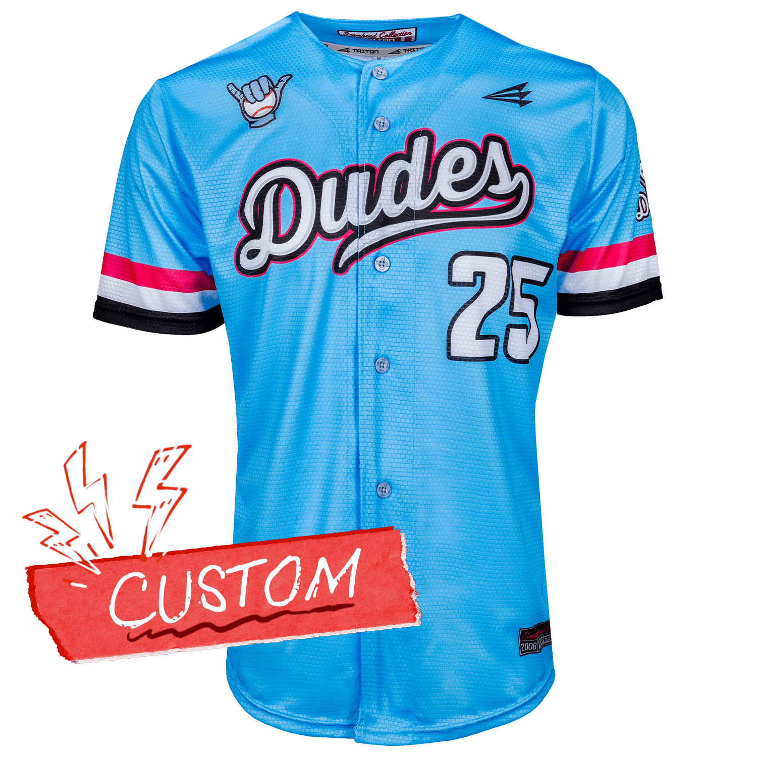 Dudes Lifestyle Baseball Jersey *CUSTOM* baseball jersey product view 1