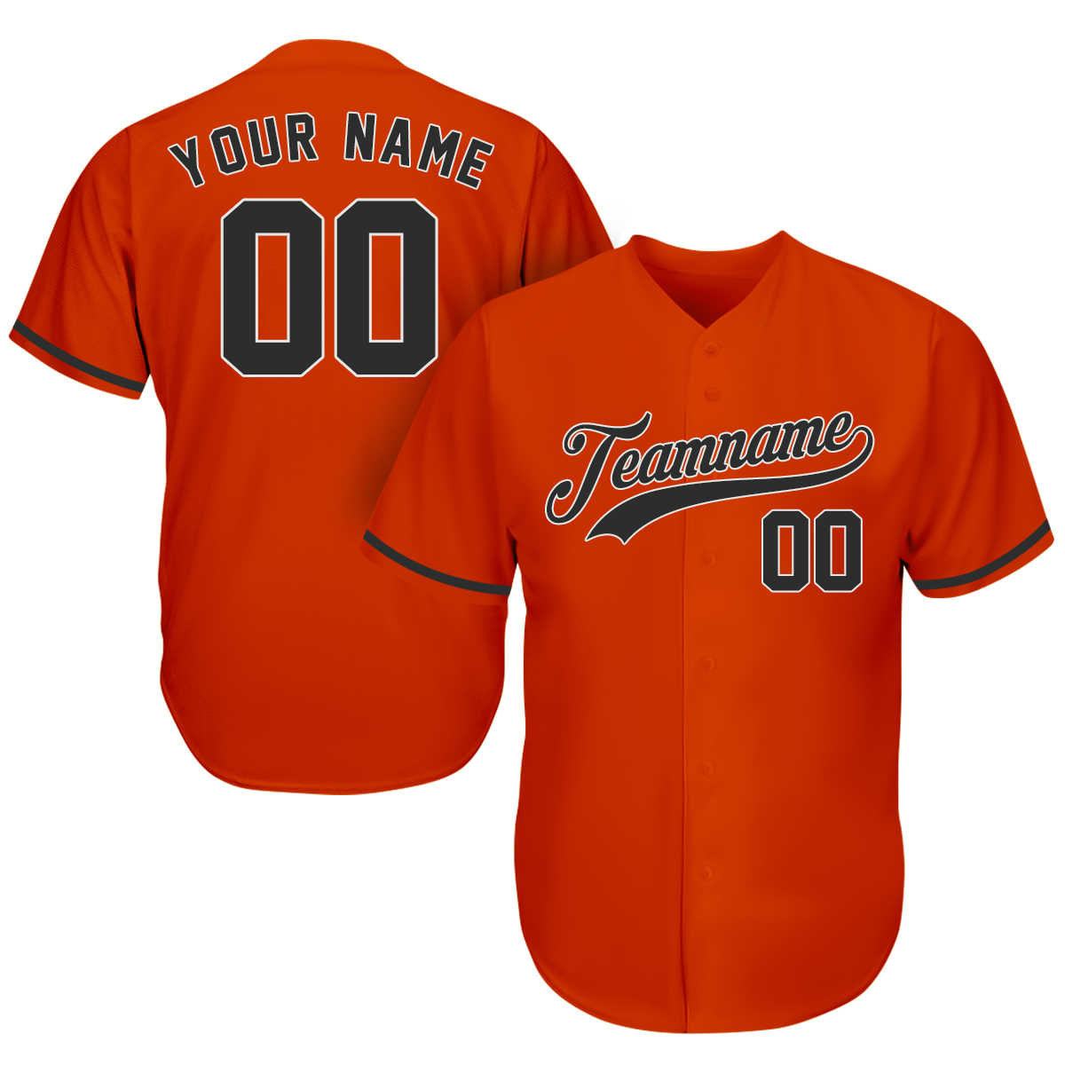 Customize Jersey Baseball - Best Gift For Baseball Fan - Orange Black - Baseball Gifts For Father's Day baseball jersey product view 1