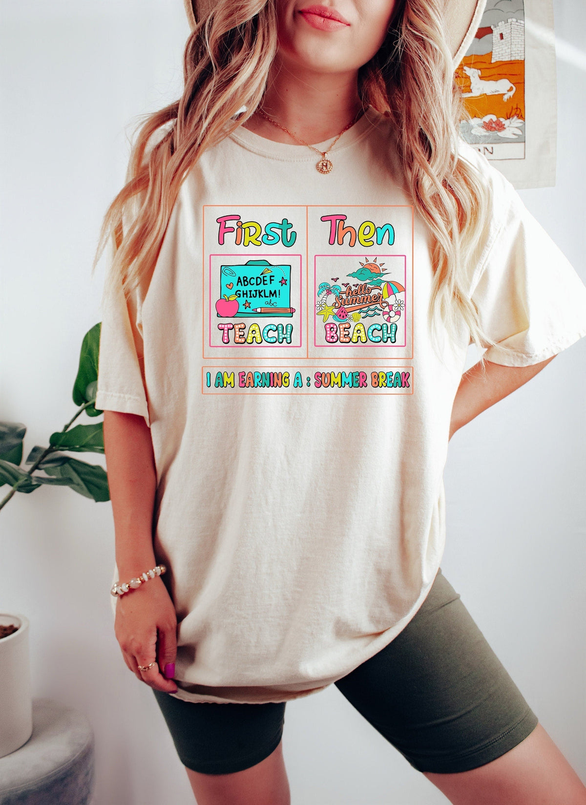 First Teach Beach Teacher Summer Vacation - Adult & Kids T-Shirts, Sweatshirts & Hoodies apparel design preview 3