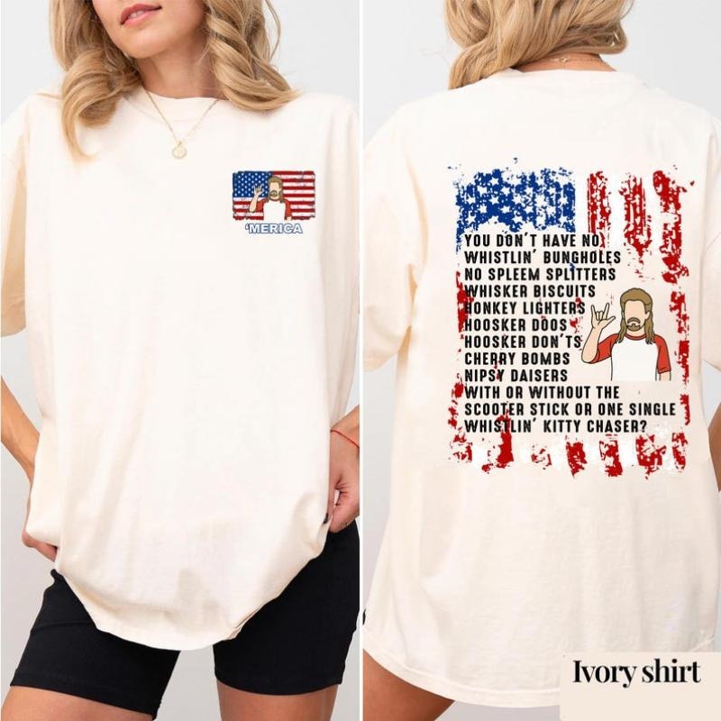 2 Sides Joe Dirtt 'Merica 4th July Freedom Funny - Adult & Kids T-Shirts, Sweatshirts & Hoodies apparel design preview 1