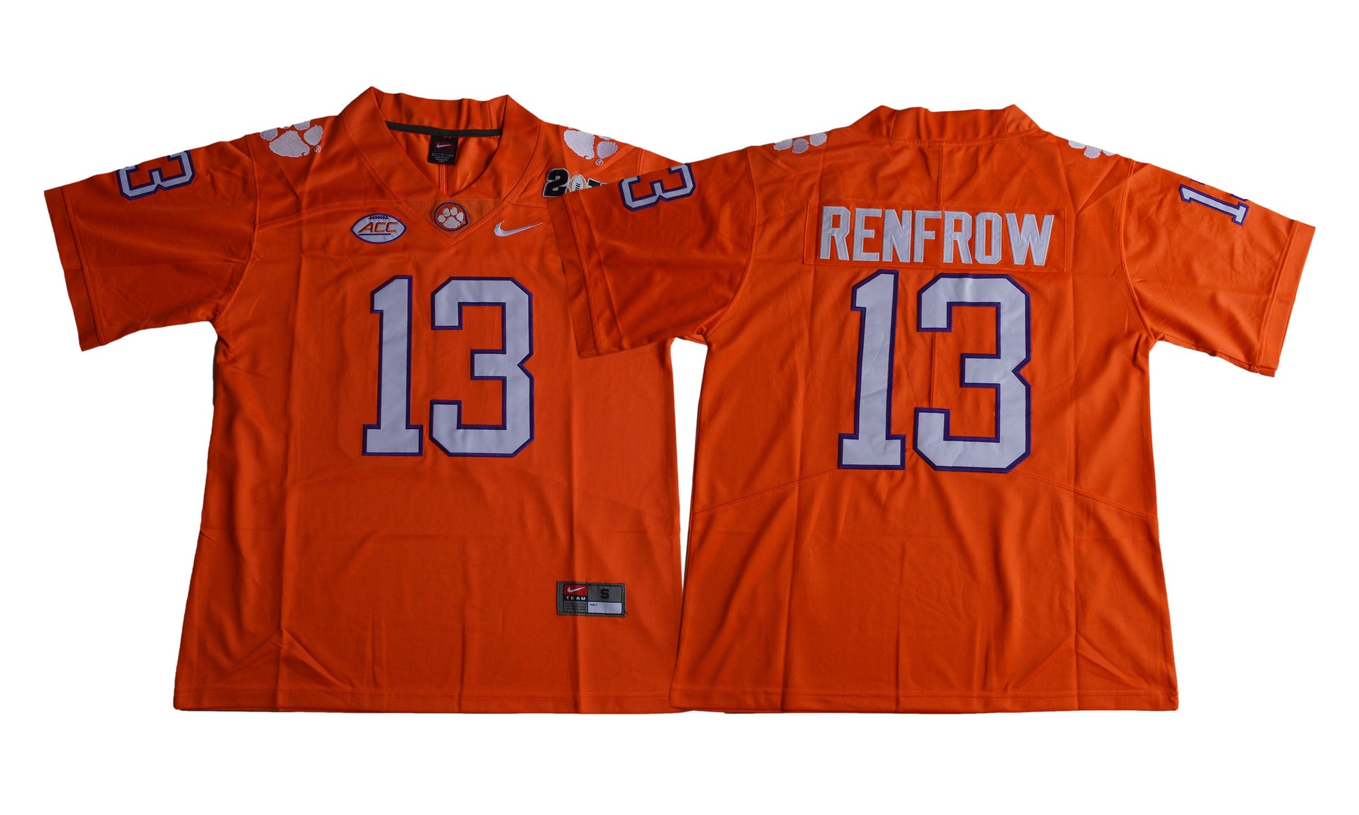2017 Clemson Tigers 13 Orange College Football Jersey football jersey product view 1