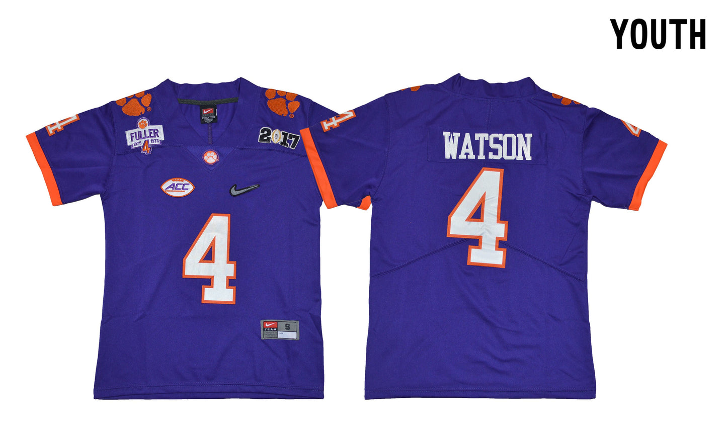 2017 Clemson Tigers 4 Youth Diamond Edition Purple College Football Jersey football jersey product view 1