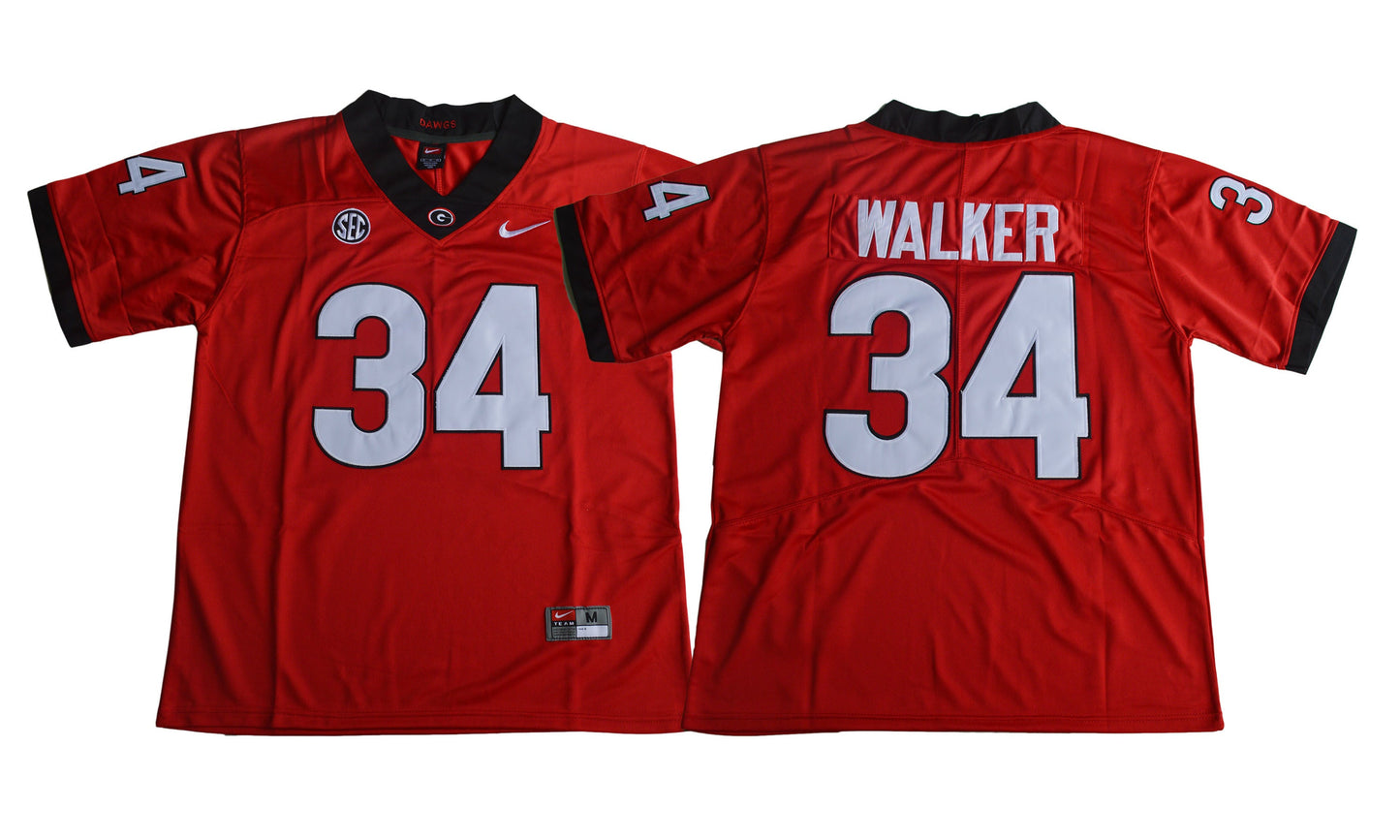 2017 Georgia Bulldogs 34 Red College Football Jersey football jersey product view 1