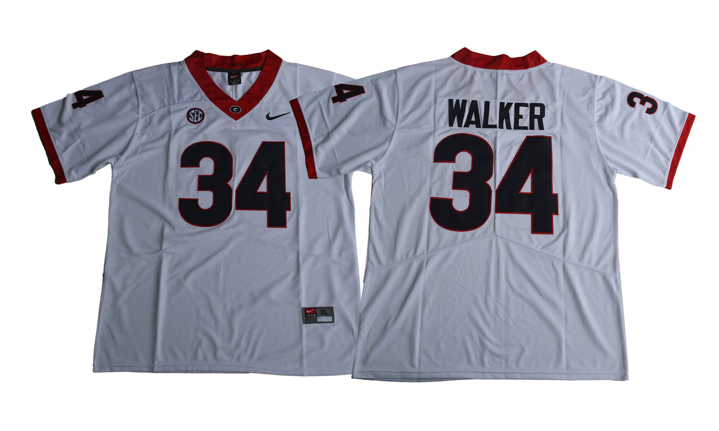 2017 Georgia Bulldogs 34 White College Football Jersey football jersey product view 1