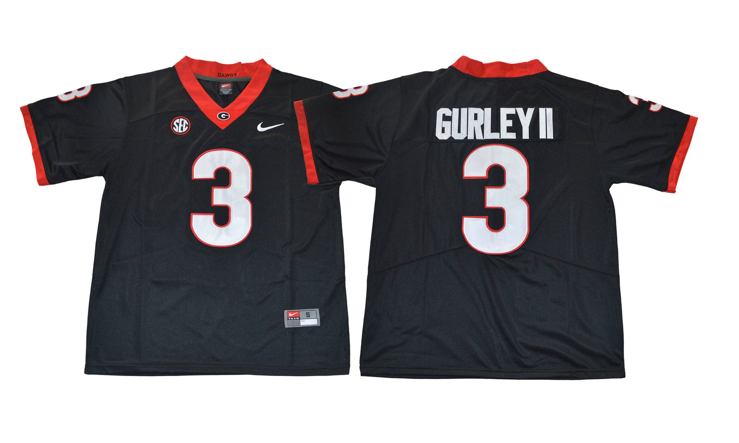 2017 Georgia Bulldogs Black 3 College Football Jersey football jersey product view 1