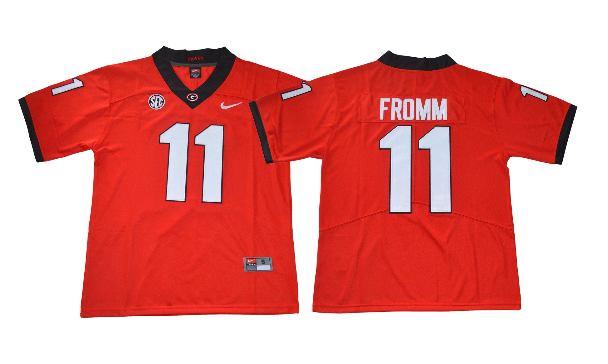 2017 Georgia Bulldogs Red 11 College Football Jersey football jersey product view 1