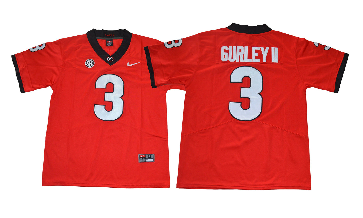 2017 Georgia Bulldogs Red 3 College Football Jersey football jersey product view 1