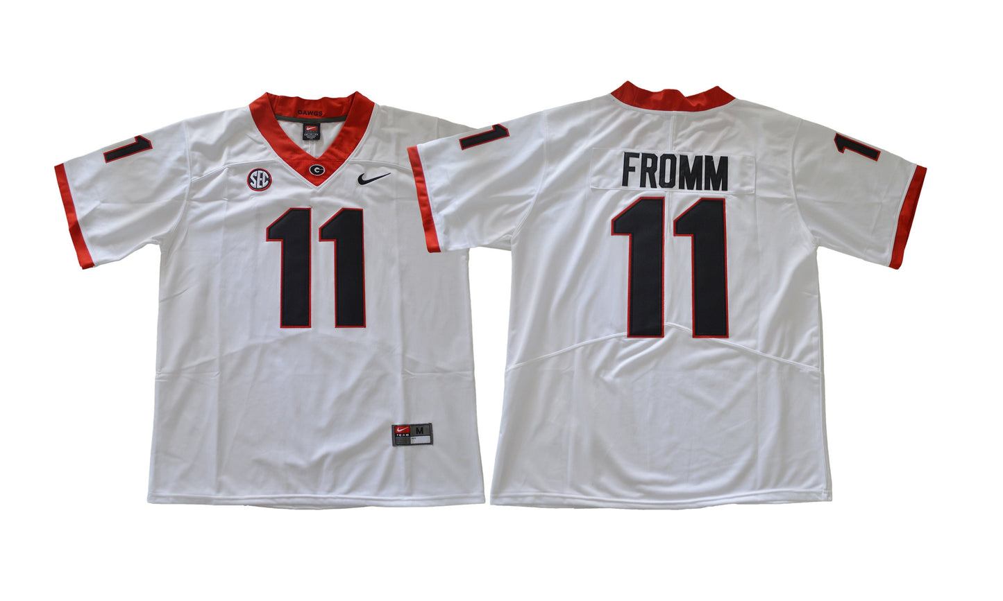 2017 Georgia Bulldogs White 11 College Football Jersey football jersey product view 1