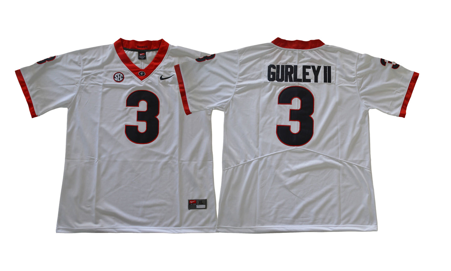 2017 Georgia Bulldogs White 3 College Football Jersey football jersey product view 1