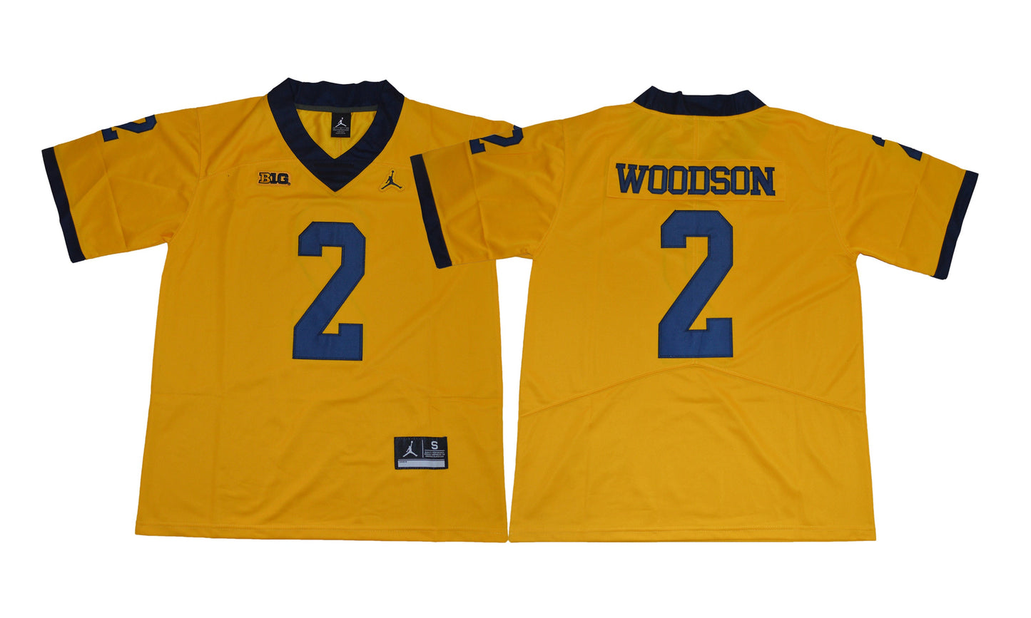 2017 Michigan Wolverines 2 Yellow College Football Jersey football jersey product view 1