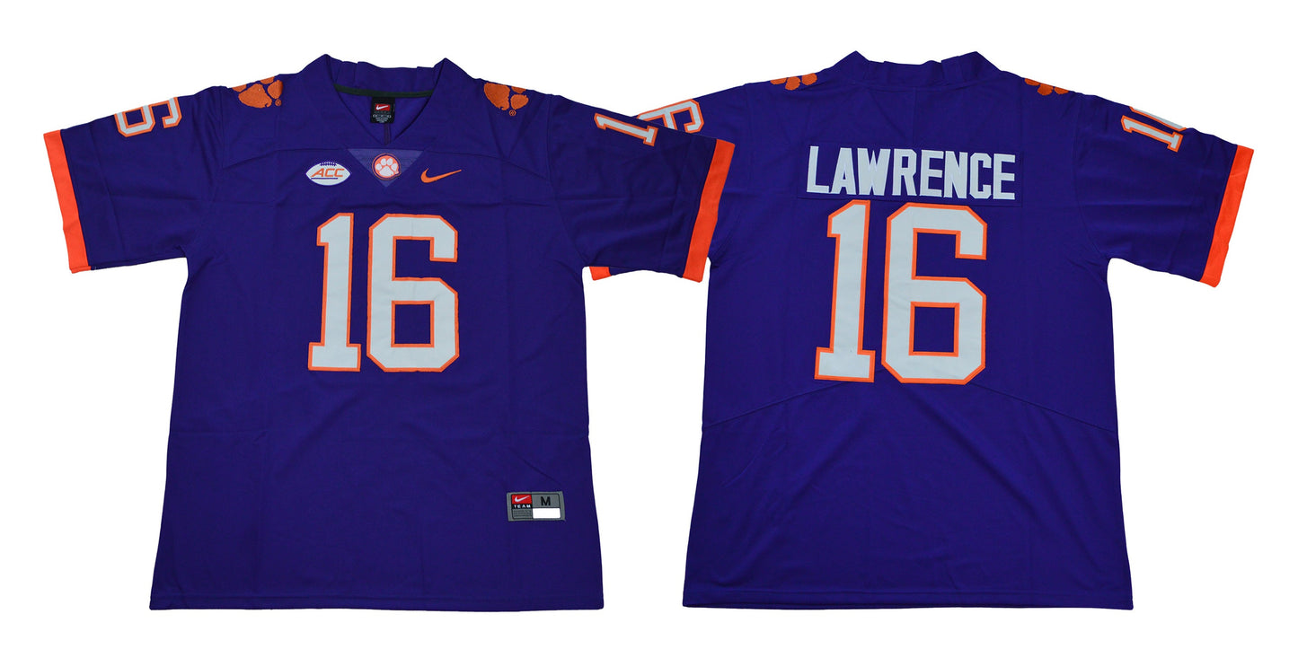 2018 Clemson Tigers 16 Purple College Football Jersey football jersey product view 1