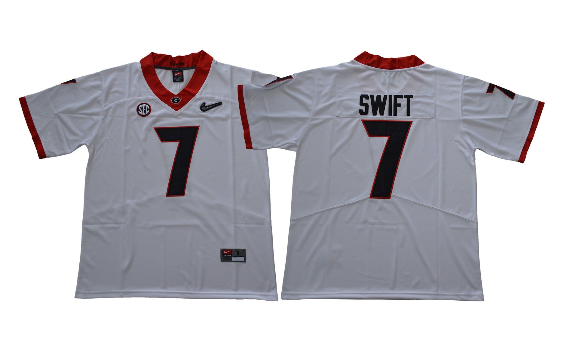 2018 Georgia Bulldogs 7 Diamond Edition White College Football Jersey football jersey product view 1