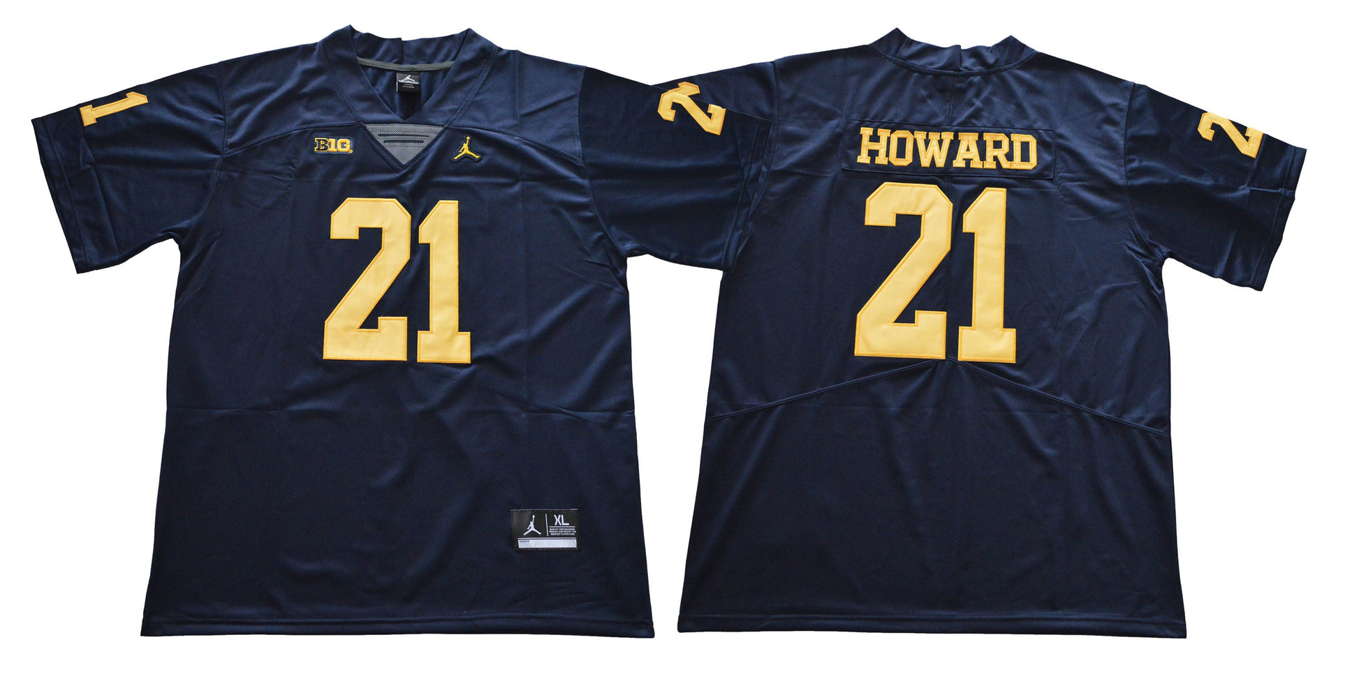2018 Michigan Howard 21 Navy College Football Jersey football jersey product view 1