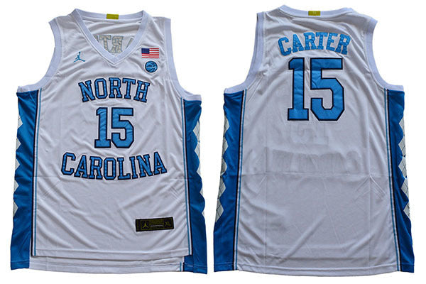 2019 Carter 15 White College Football Jersey football jersey product view 1