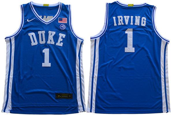 2019 DUKE 1 Irving New Blue College Football Jersey football jersey product view 1