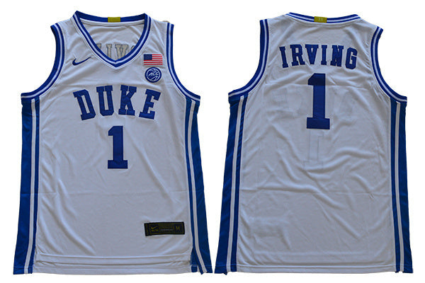 2019 DUKE 1 Irving New White College Football Jersey football jersey product view 1