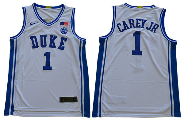 2019 DUKE Carey jr 1 White College Football Jersey football jersey product view 1