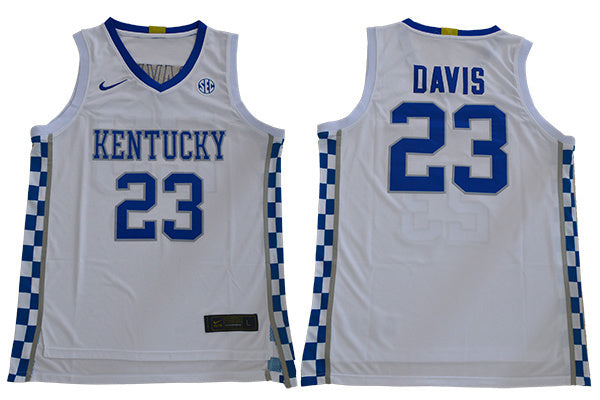 2019 Kentucky 23 Davis White College Football Jersey football jersey product view 1