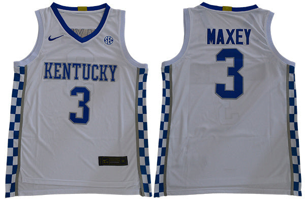 2019 Kentucky 3 Maxey White College Football Jersey football jersey product view 1