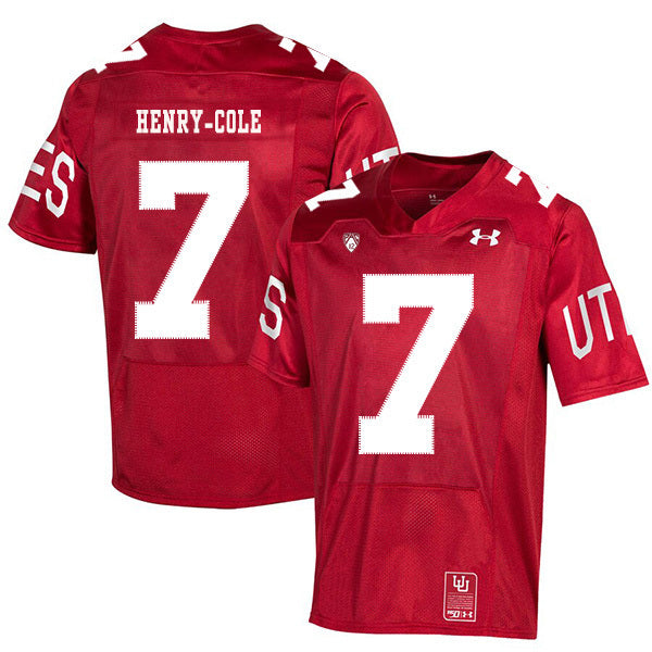 2019 NCAA Football Utah Utes 150th anniversary #7 Devonta'e Henry-Cole College Football Jersey football jersey product view 1