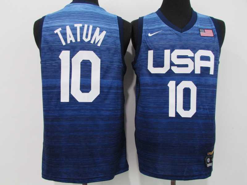2021 USA Tokyo Summer Olympics #10 Jayson Tatum Style 4 Basketball Jersey basketball jersey product view 1