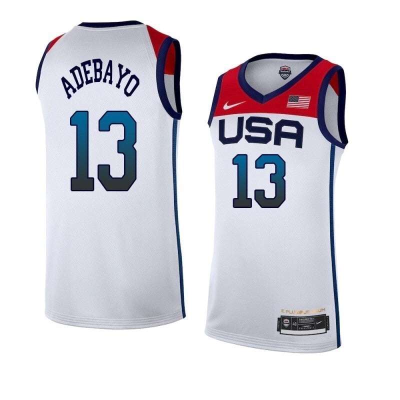 2021 USA Tokyo Summer Olympics #13 Bam Adebayo Style 1 Basketball Jersey basketball jersey product view 1