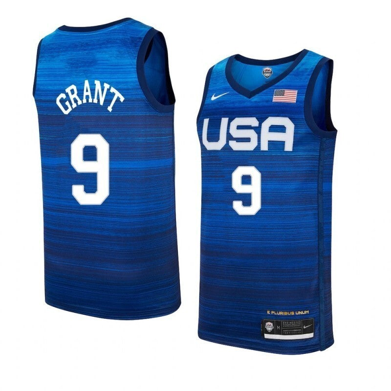 2021 USA Tokyo Summer Olympics #9 Jerami Grant Style 2 Basketball Jersey basketball jersey product view 1