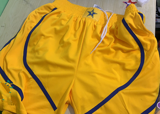 2021 aLL star game shorts yellow Basketball Jersey basketball jersey product view 1