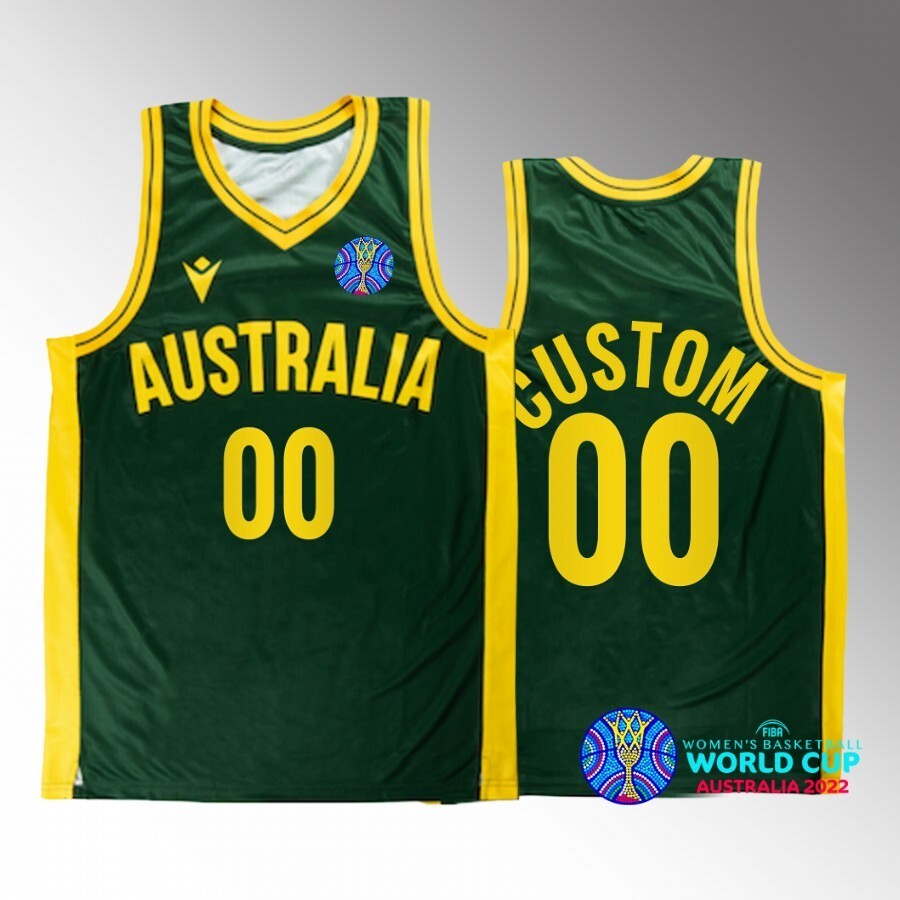 2022 FIBA Basketball World Cup Australia #00 Custom Unisex Jersey Green Bronze medal Basketball Jersey basketball jersey product view 1