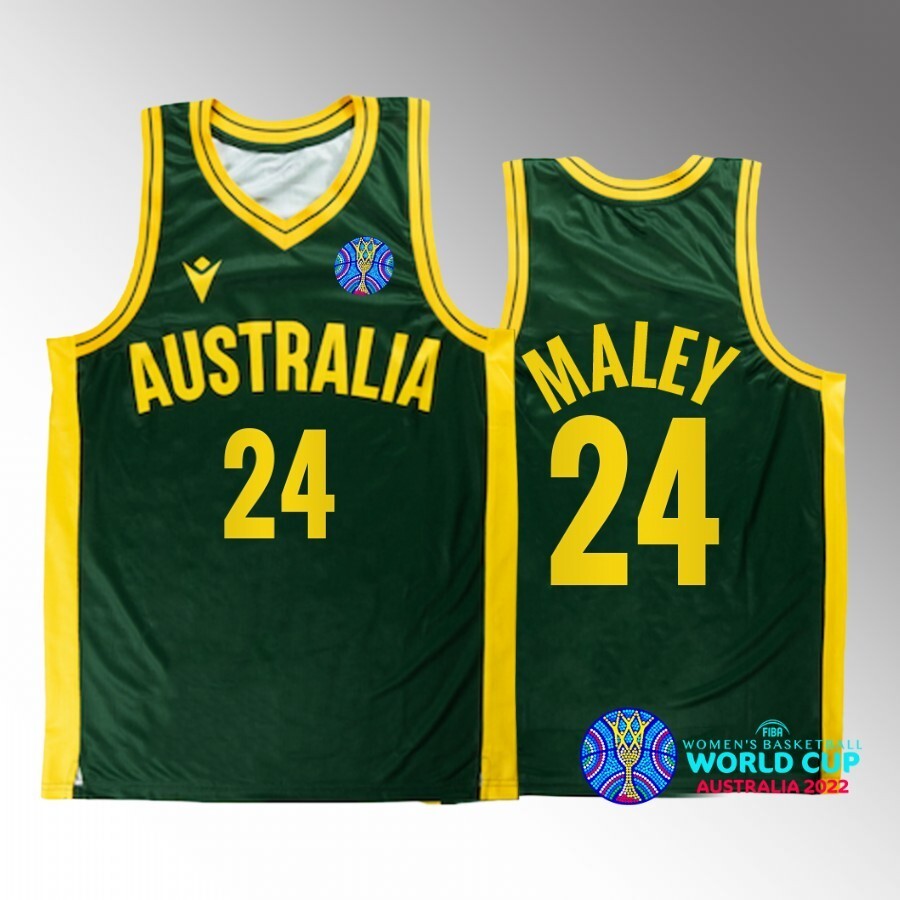 2022 FIBA Basketball World Cup Australia #24 anneli maley Unisex Jersey Green Bronze medal basketball jersey product view 1