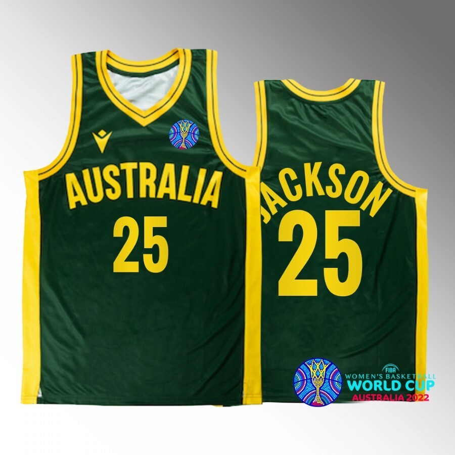 2022 FIBA Basketball World Cup Australia #25 Lauren Jackson Unisex Jersey Green Bronze medal basketball jersey product view 1