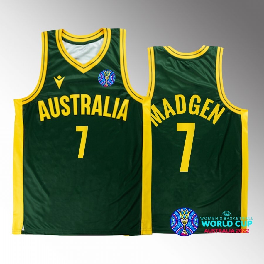 2022 FIBA Basketball World Cup Australia #7 tess madgen Unisex Jersey Green Bronze medal Basketball Jersey basketball jersey product view 1