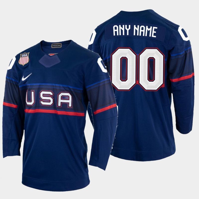 2022 beijing winter olympic usa-hockey-navy-away Hockey Jersey hockey jersey product view 1