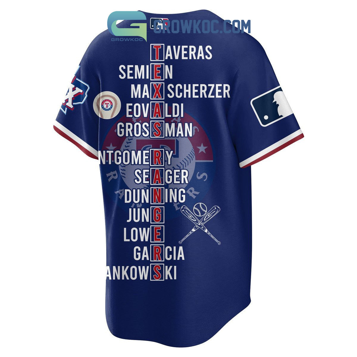 2023 American League Champions Texas Rangers Baseball Jersey baseball jersey product view 5