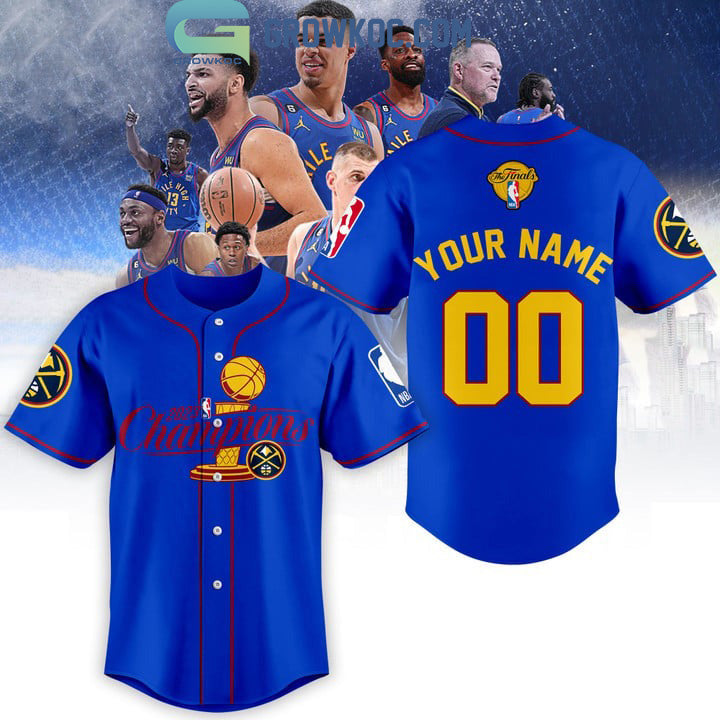 2023 NBA Finals Champions Blue Design Baseball Jersey baseball jersey product view 1