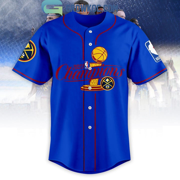 2023 NBA Finals Champions Blue Design Baseball Jersey baseball jersey product view 2