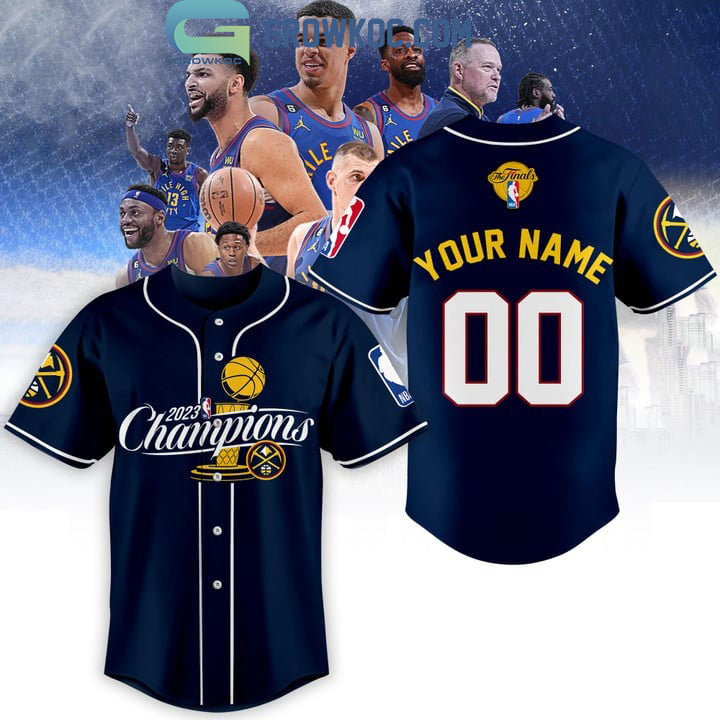 2023 NBA Finals Champions Midnight Blue Design Baseball Jersey baseball jersey product view 1