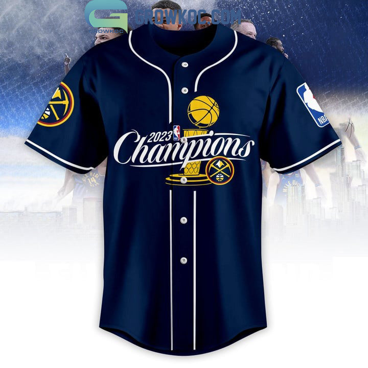 2023 NBA Finals Champions Midnight Blue Design Baseball Jersey baseball jersey product view 2