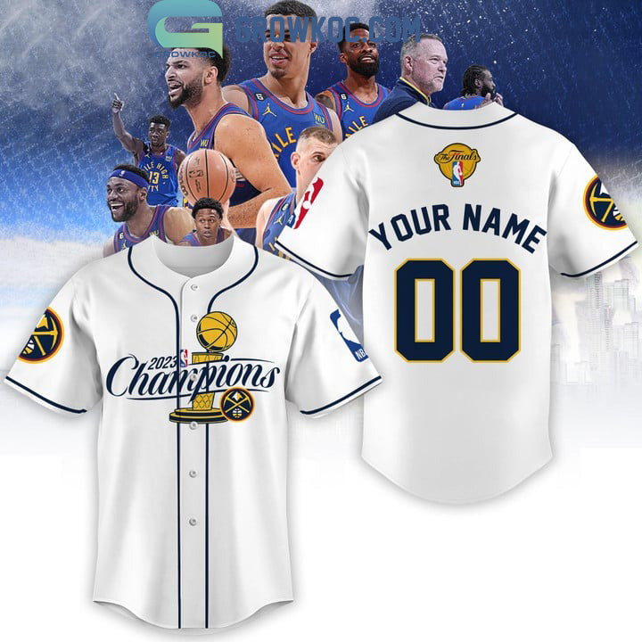 2023 NBA Finals Champions White Design Baseball Jersey baseball jersey product view 1