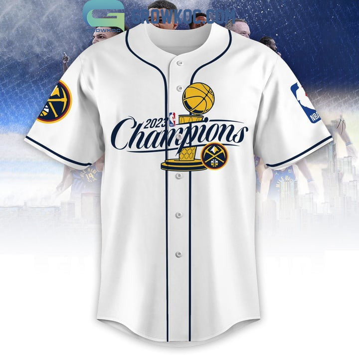 2023 NBA Finals Champions White Design Baseball Jersey baseball jersey product view 2