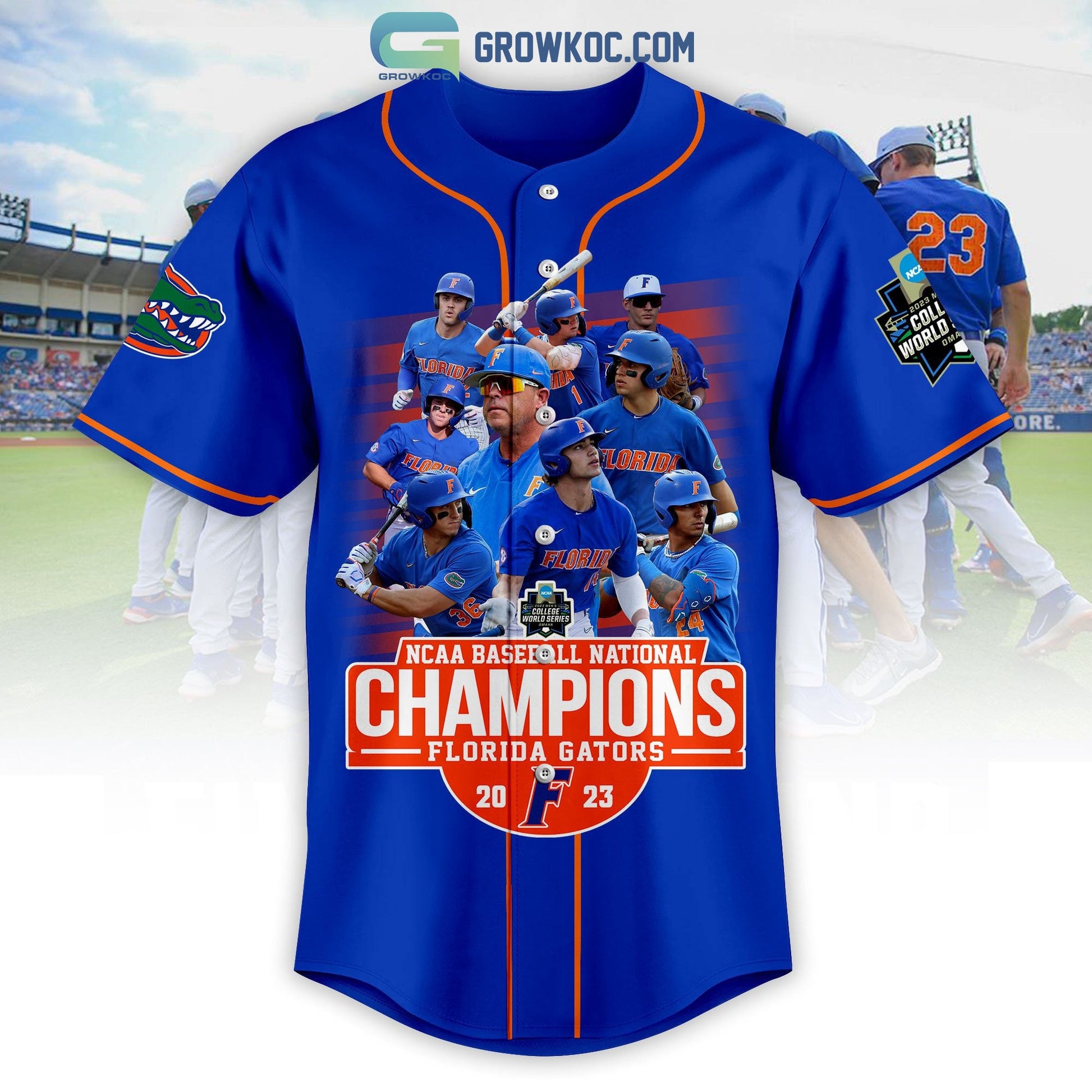 2023 NCAA Baseball National Champions Florida Gators Baseball Jersey baseball jersey product view 2